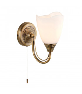 Haughton 1 Light Wall Light Antique Brass