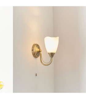 Haughton 1 Light Wall Light Antique Brass-1