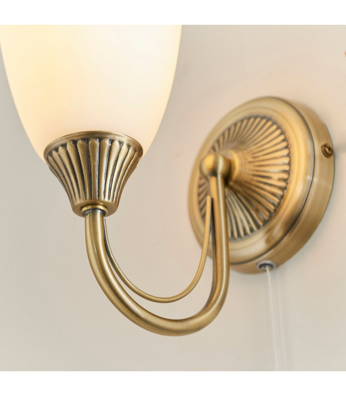 Haughton 1 Light Wall Light Antique Brass-4