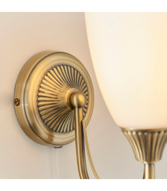 Haughton 1 Light Wall Light Antique Brass-5