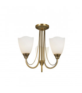 Haughton 3 Light Semi Flush Multi Arm Ceiling Light Antique Brass