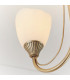 Haughton 3 Light Semi Flush Multi Arm Ceiling Light Antique Brass, Opal Glass, E14