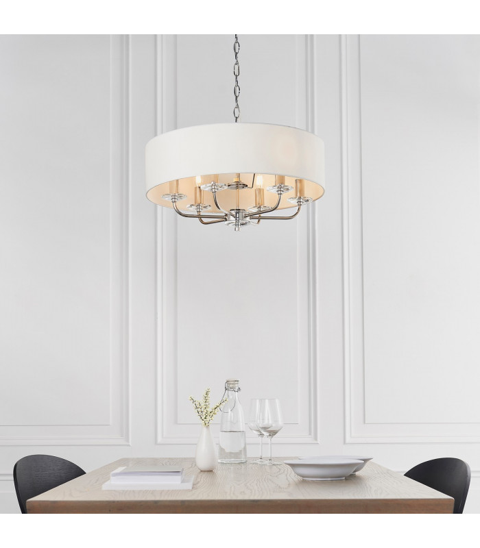 Nixon 6 Light Multi Arm Ceiling Pendant Nickel Plate-1