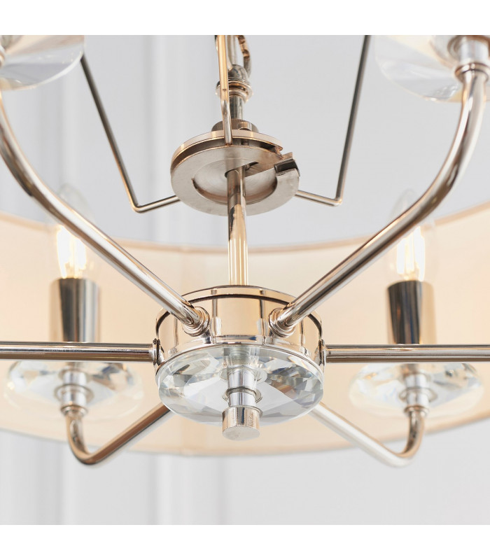 Nixon 6 Light Multi Arm Ceiling Pendant Nickel Plate-6