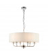 Nixon 6 Light Multi Arm Ceiling Pendant Nickel Plate, White Silk Effect, E14