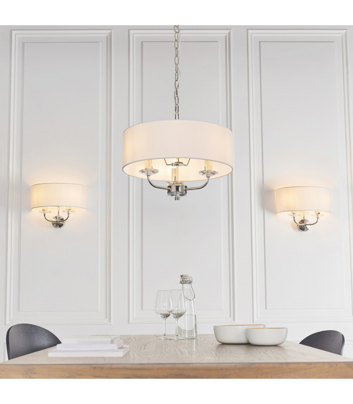 Nixon 2 Light Indoor Candle Wall Light Nickel Plate-3