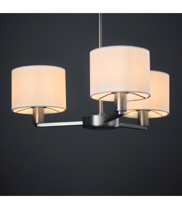 Daley 3 Light Multi Arm Ceiling Pendant Matt Nickel-2
