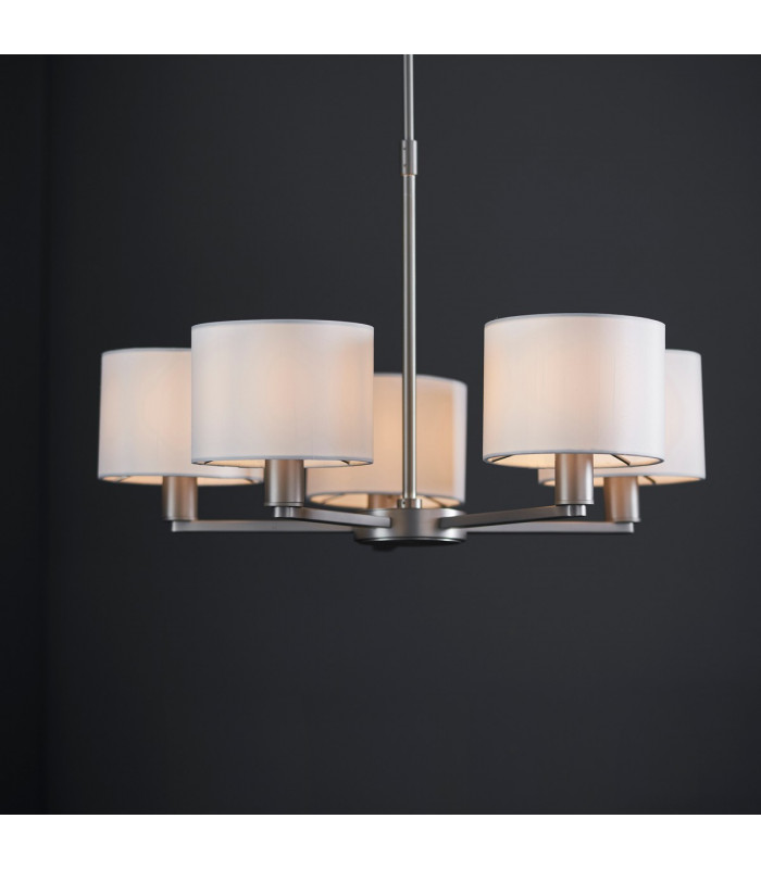 Daley 5 Light Multi Arm Ceiling Pendant Matt Nickel-5