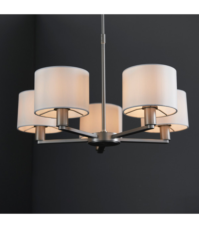 Daley 5 Light Multi Arm Ceiling Pendant Matt Nickel-6