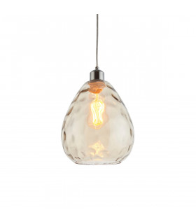 Eileen Ceiling Pendant Light Cognac Rippled Glass