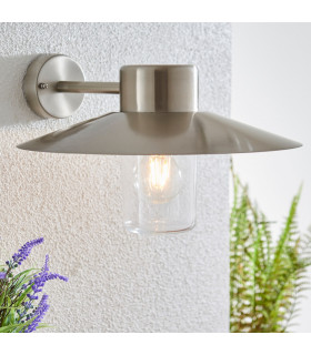 Fenwick 1 Light Outdoor Dome Wall Light Clear Glass-1