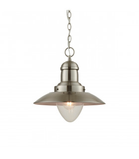 Mendip 1 Light Dome Ceiling Pendant Clear Glass