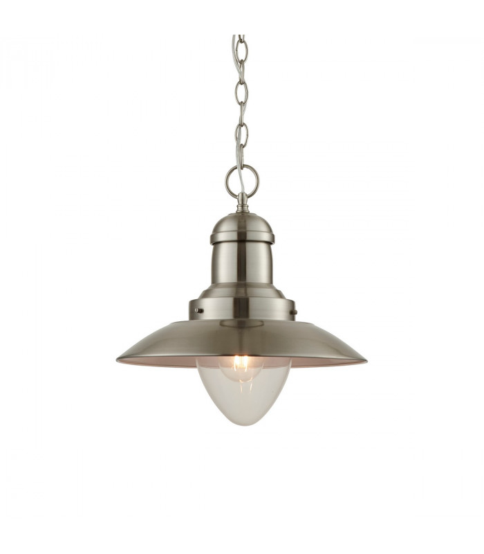 Mendip 1 Light Dome Ceiling Pendant Clear Glass