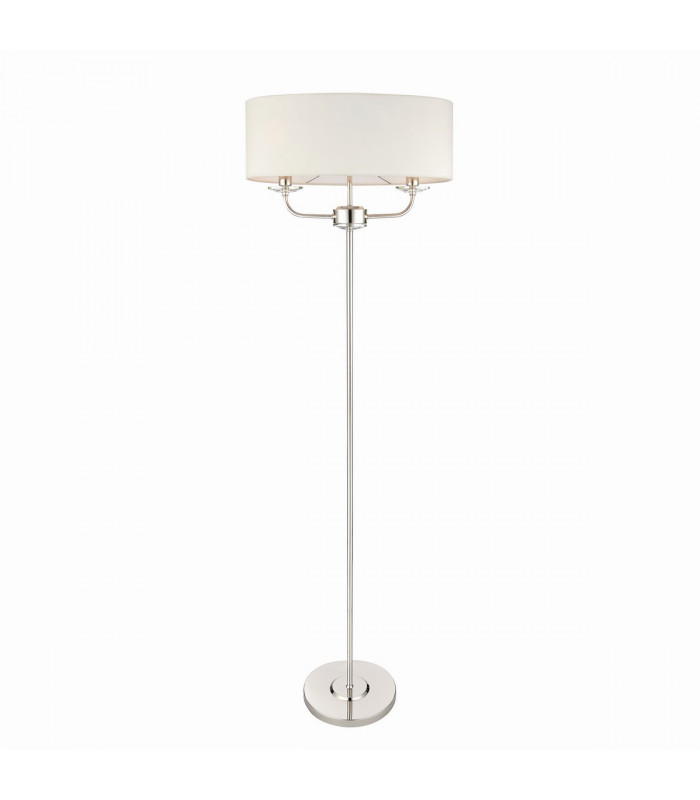 Nixon 2 Light Floor Lamp Nickel Plate