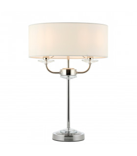 Nixon 2 Light Table Lamp Nickel Plate