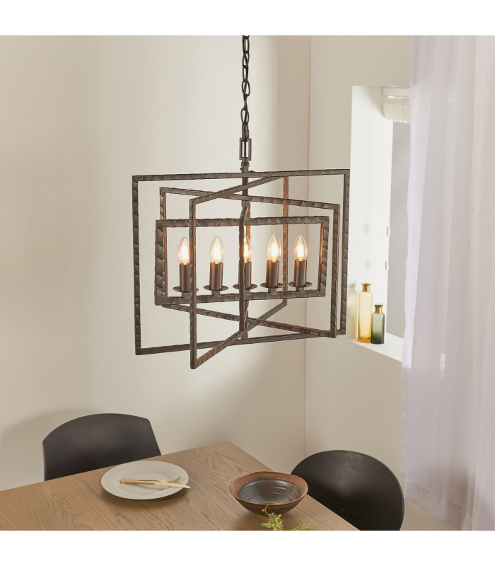 Tibbet 5 Light Ceiling Pendant Bronze-2
