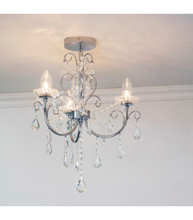 Tabitha 3 Light Semi Flush Bathroom Multi Arm Ceiling Light Chrome-1
