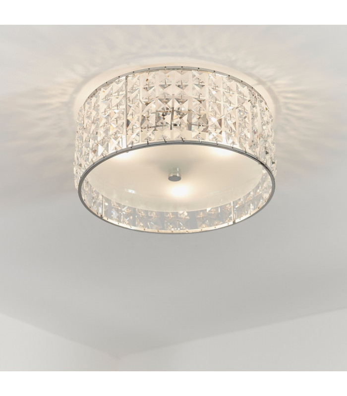 Belfont 3 Light Bathroom Flush Ceiling Light Chrome-1