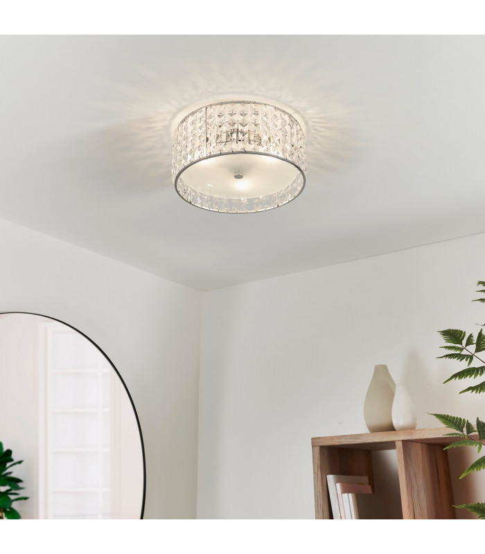 Belfont 3 Light Bathroom Flush Ceiling Light Chrome-2