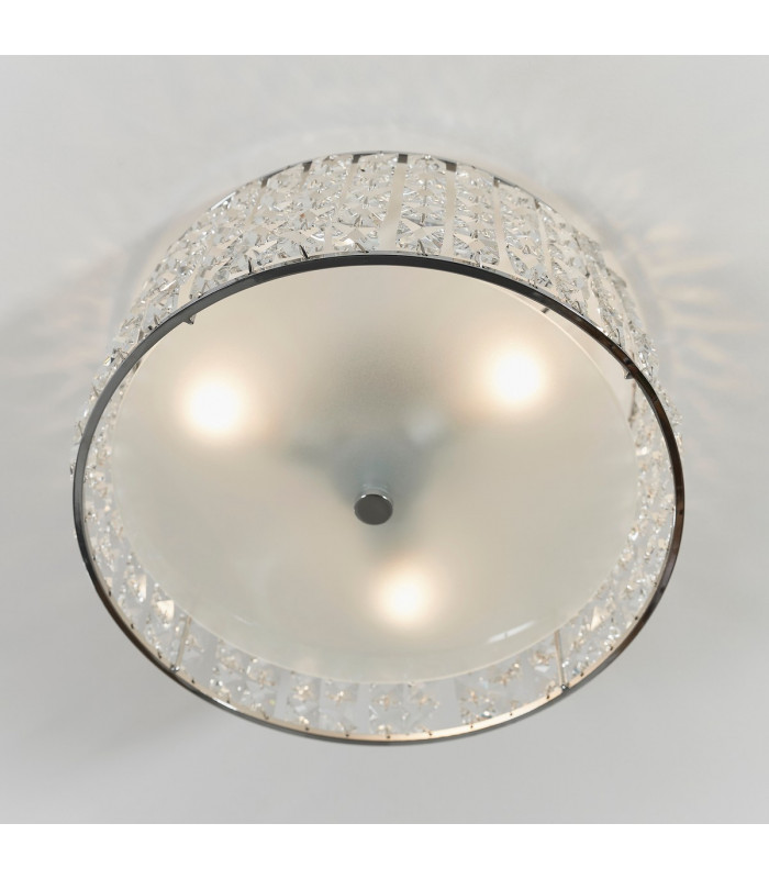 Belfont 3 Light Bathroom Flush Ceiling Light Chrome-3