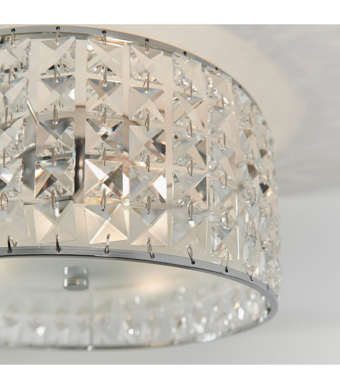Belfont 3 Light Bathroom Flush Ceiling Light Chrome-4