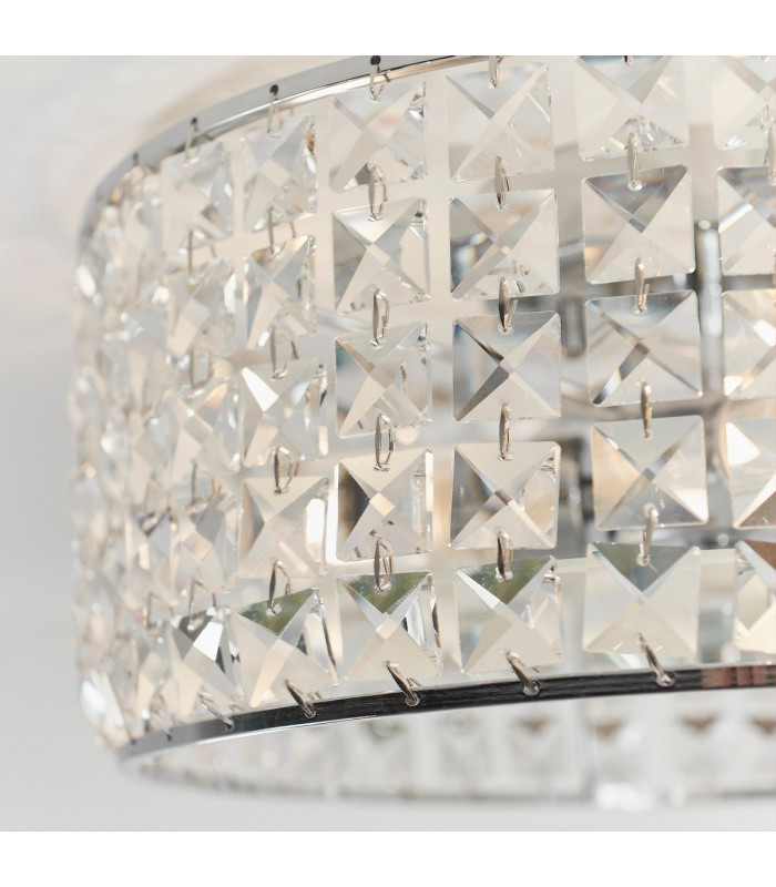 Belfont 3 Light Bathroom Flush Ceiling Light Chrome-5