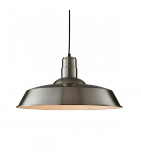 Moore 1 Light Dome Ceiling Pendant Gloss Nickel Plate