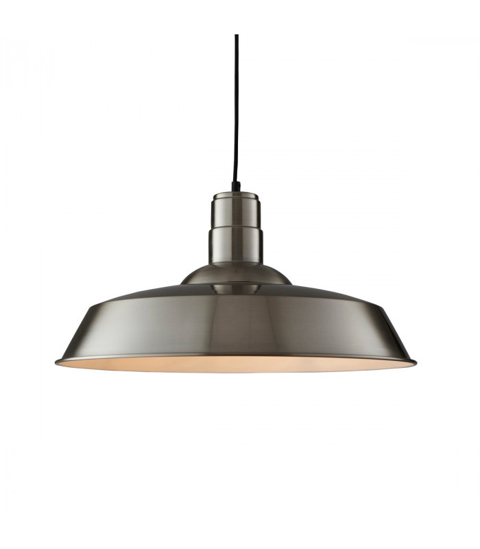 Moore 1 Light Dome Ceiling Pendant Gloss Nickel Plate
