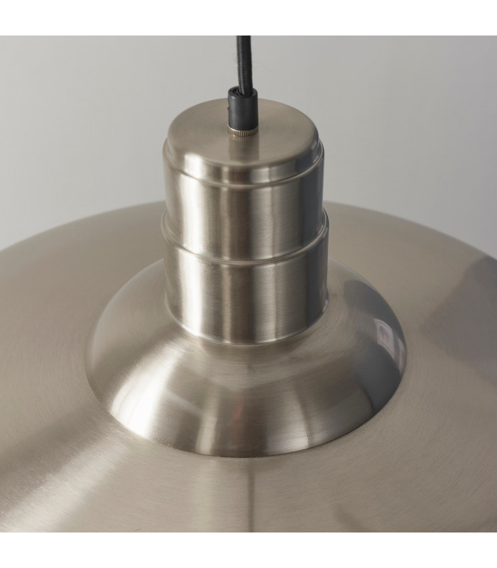Moore 1 Light Dome Ceiling Pendant Gloss Nickel Plate-4