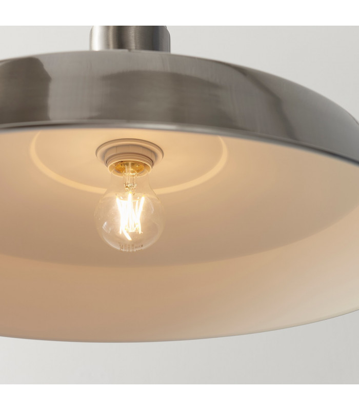 Moore 1 Light Dome Ceiling Pendant Gloss Nickel Plate-5