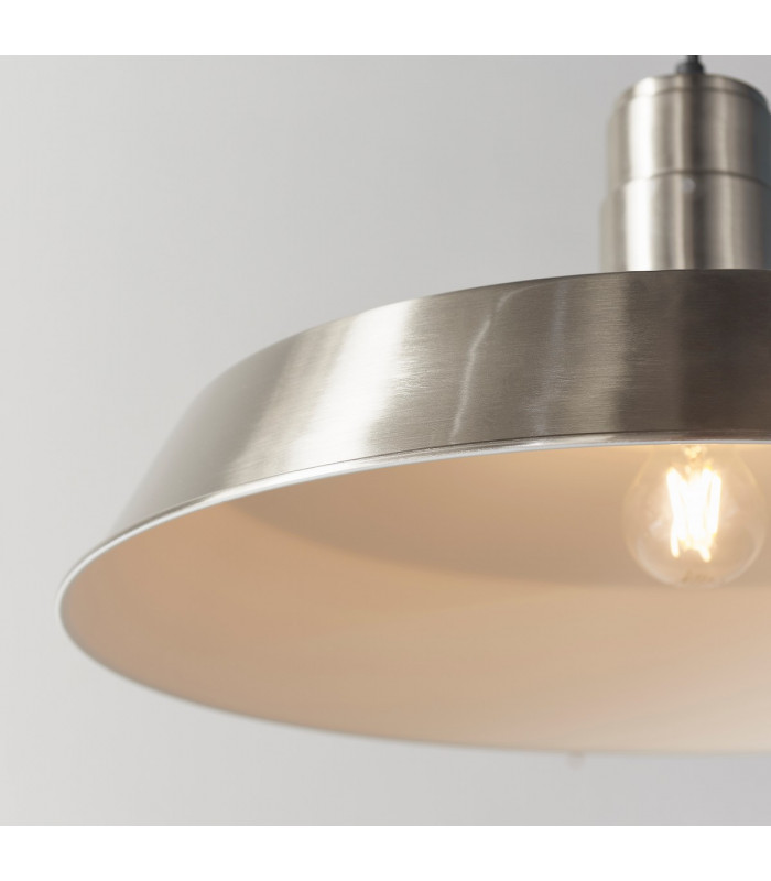 Moore 1 Light Dome Ceiling Pendant Gloss Nickel Plate-6