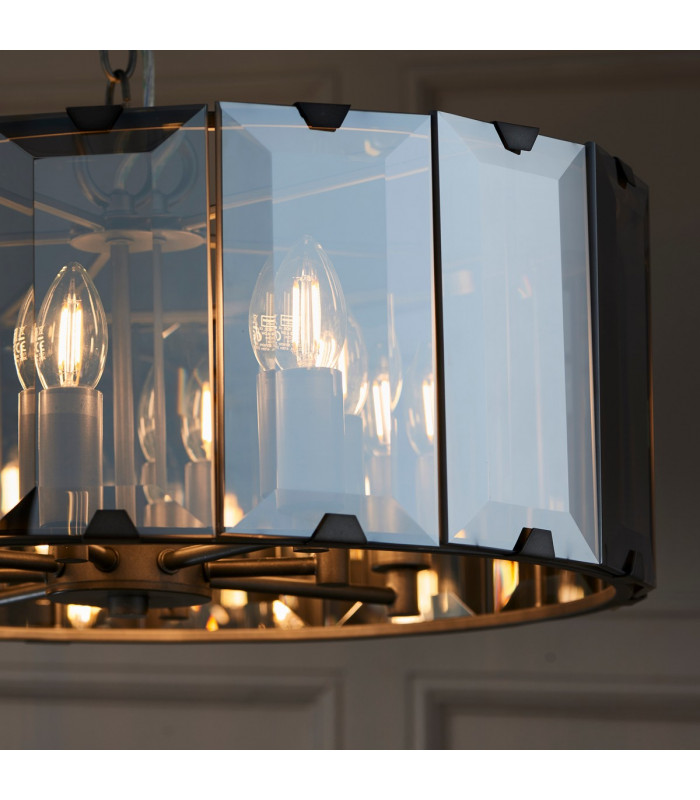 Clooney 8 Light Ceiling Pendant Slate Grey Gloss Paint-3