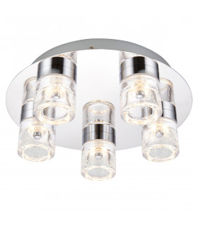 Imperial 5 Light Bathroom Flush Ceiling Light Chrome