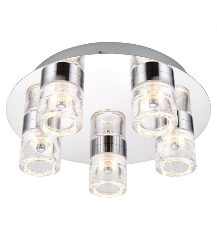 Imperial 5 Light Bathroom Flush Ceiling Light Chrome