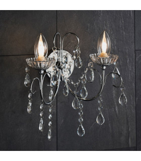 Tabitha 2 Light Bathroom Wall Light Chrome-1