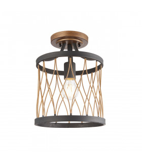 Heston 1 Light Flush Ceiling Light Matt Black