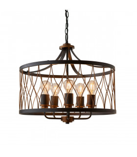 Heston 5 Light Cylindrical Ceiling Pendant Matt Black