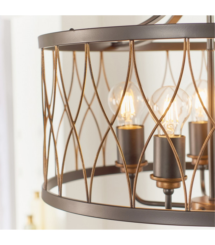 Heston 5 Light Cylindrical Ceiling Pendant Matt Black-3