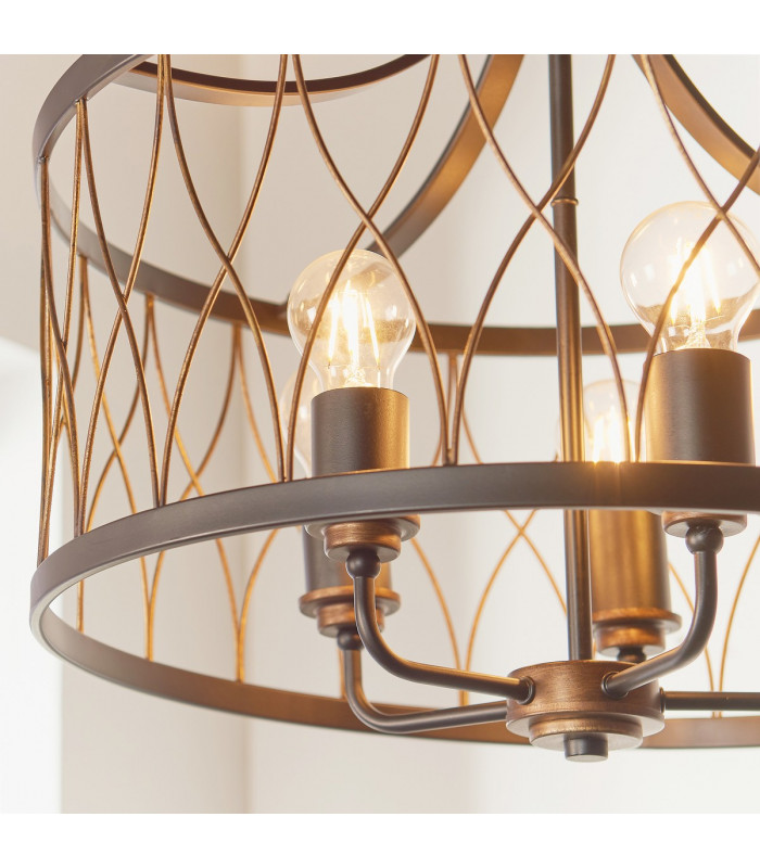 Heston 5 Light Cylindrical Ceiling Pendant Matt Black-5