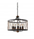 Heston 5 Light Cylindrical Ceiling Pendant Matt Black, Rustic Bronze Effect, E27