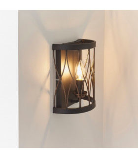 Heston 1 Light Indoor Candle Wall Light Matt Black-1