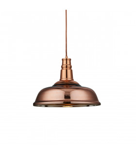 Jackman 1 Light Dome Ceiling Pendant Copper Plated Glass