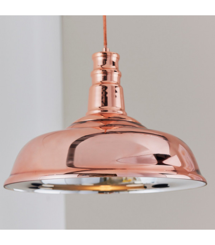 Jackman 1 Light Dome Ceiling Pendant Copper Plated Glass-2