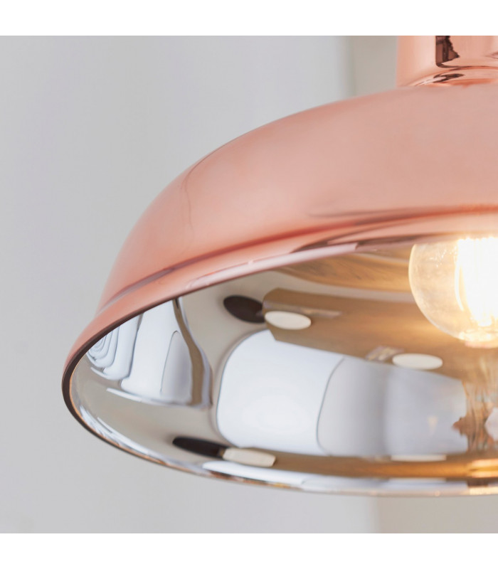 Jackman 1 Light Dome Ceiling Pendant Copper Plated Glass-3