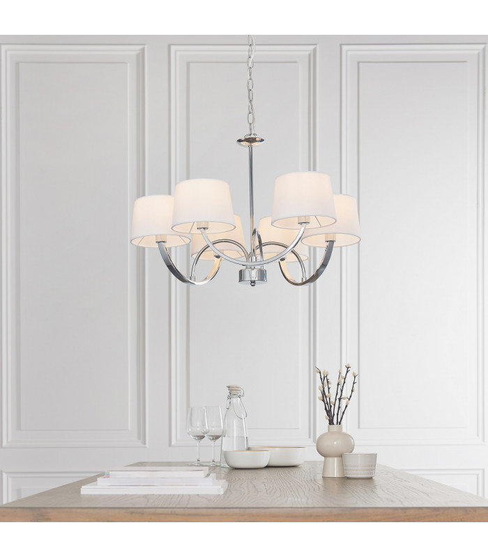 Macy 6 Light Multi Arm Ceiling Pendant Chrome-1
