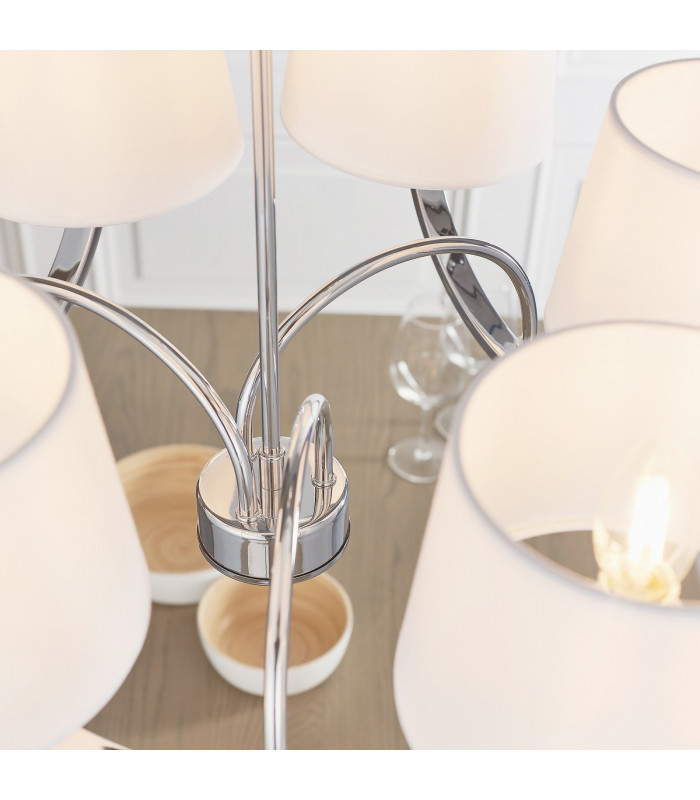 Macy 6 Light Multi Arm Ceiling Pendant Chrome-5