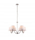 Macy 6 Light Multi Arm Ceiling Pendant Chrome, Off White Tc Fabric, E14
