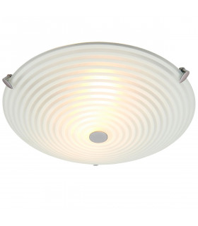 Roundel 2 Light Flush Ceiling Light Frosted White