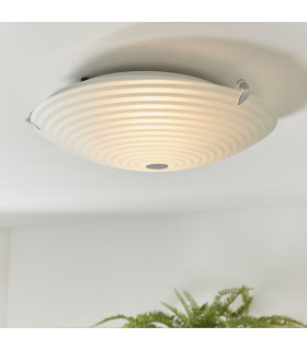 Roundel 2 Light Flush Ceiling Light Frosted White-1
