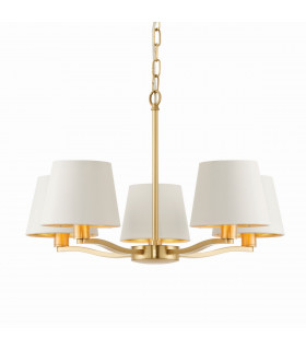 Harvey 5 Light Multi Arm Ceiling Pendant Satin Brushed Gold